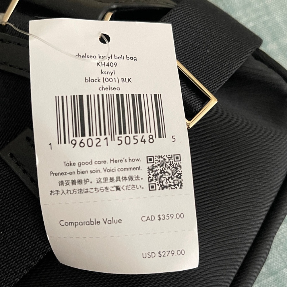 NWT-kate spade Black Crossbody Belt Bag - Picture 6 of 7